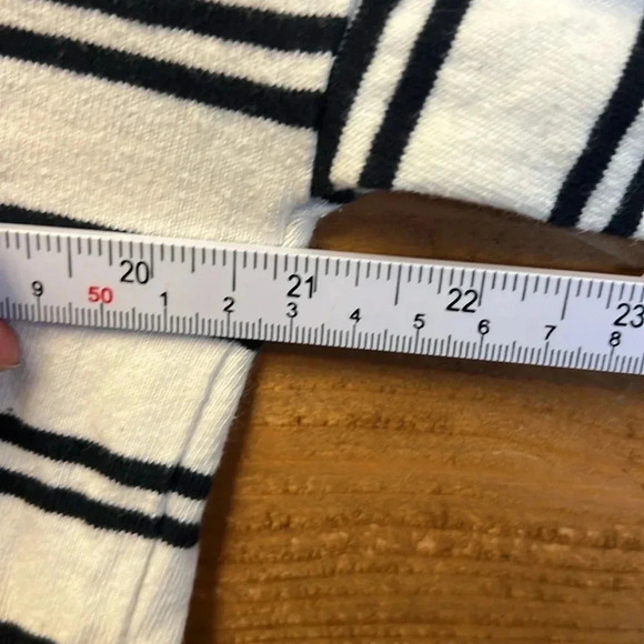 Marimekko womens small white black stripes shirt bottom ties‎ 3/4 sleeve casual - Picture 6 of 7